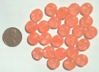 25 12x5mm Crystal Orange Rounded Flat Disks
